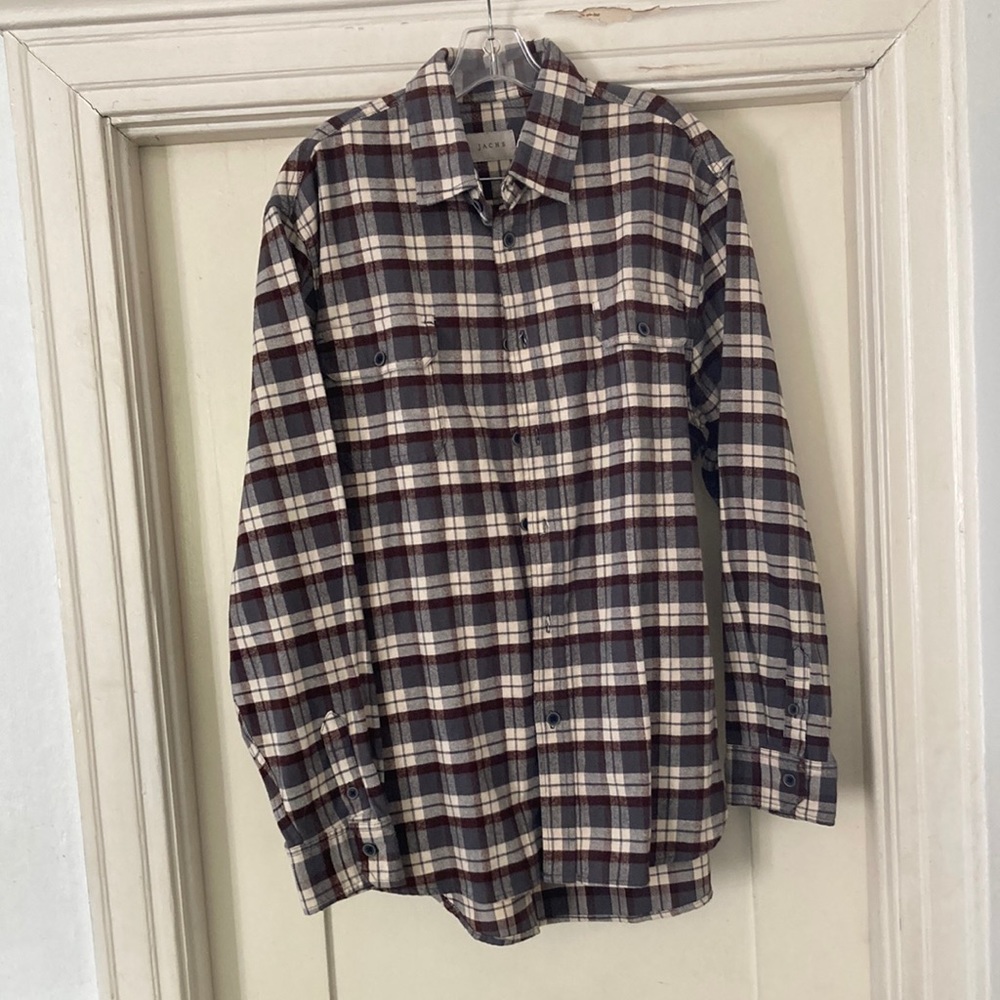 JACHS Button-Down Flannel Cream/Rust/Grey